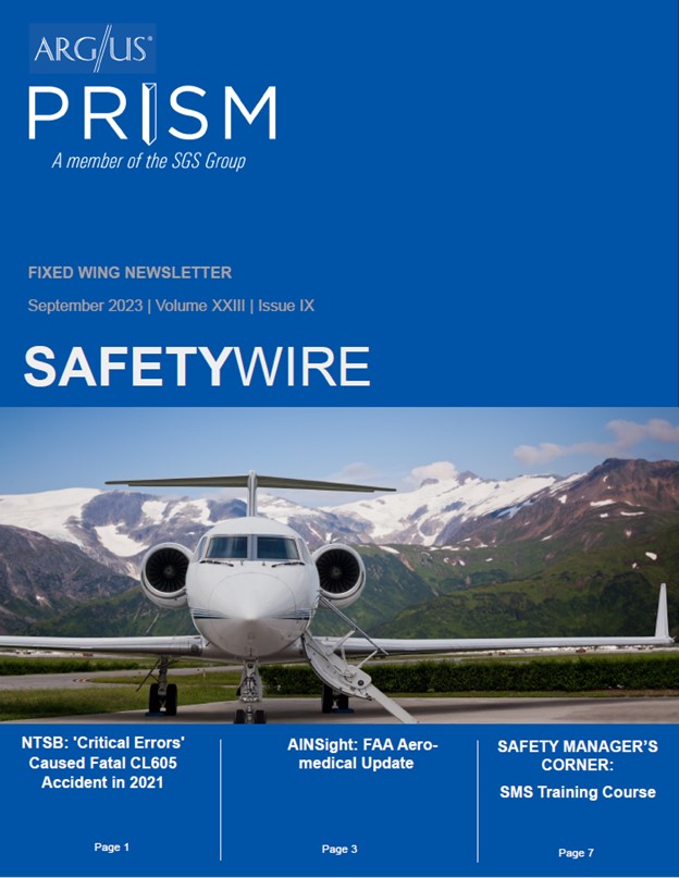 September 2023 Fixed Wing Safety Wire Newsletter