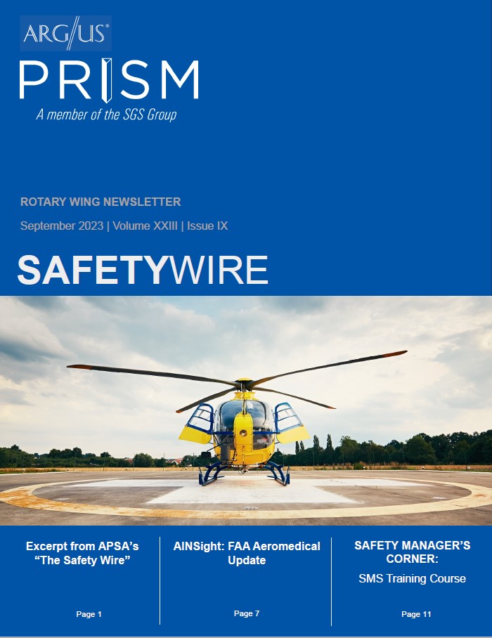 September 2023 Rotary Wing Safety Wire Newsletter